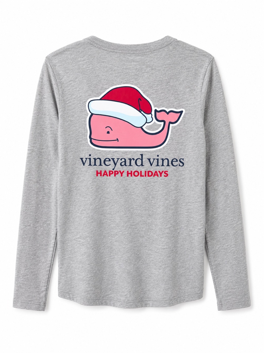 Vineyard Vines Christmas Edition! Light Gray Crewneck Tee Special Whale Logo